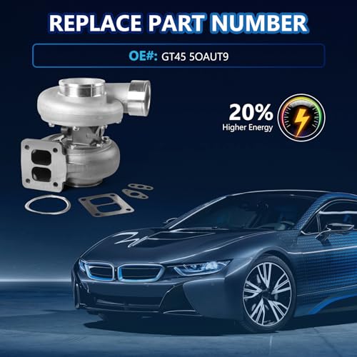 INGKAN GT45 Turbocharger Anti-surge Twin-Scroll T4 V-Band 1.05 A/R 98mm Huge 600-800HP Fits for All 4.0L - 6.0L Boost Upgrade Racing Turbo Charger Engine OE GT45 - Image 3