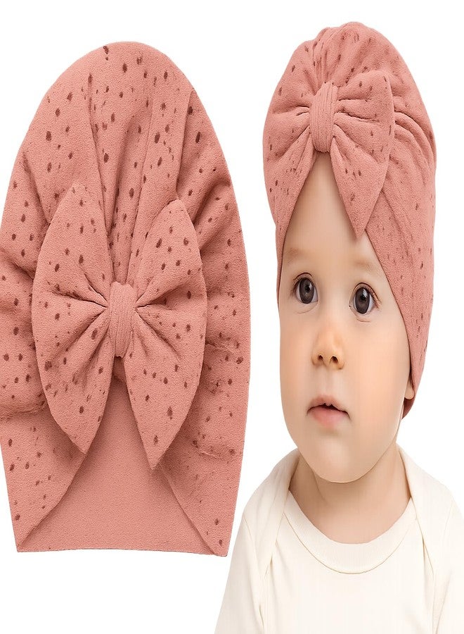 التعارف ANNA CREATIONS قطعة واحدة من ربطات الشعر الناعمة الممتازة على شكل فيونكة للفتيات الصغيرات، عصابات رأس مطاطية قابلة للتمدد، إكسسوارات شعر للأطفال (بني) - Image 2