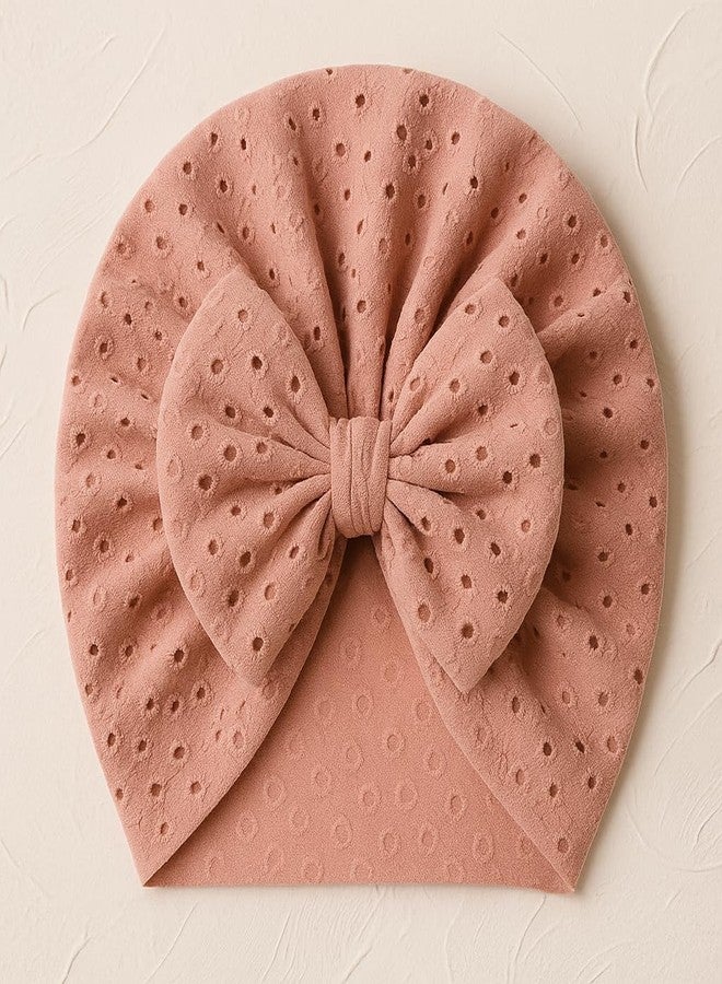 التعارف ANNA CREATIONS قطعة واحدة من ربطات الشعر الناعمة الممتازة على شكل فيونكة للفتيات الصغيرات، عصابات رأس مطاطية قابلة للتمدد، إكسسوارات شعر للأطفال (بني) - Image 4