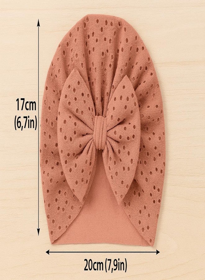 التعارف ANNA CREATIONS قطعة واحدة من ربطات الشعر الناعمة الممتازة على شكل فيونكة للفتيات الصغيرات، عصابات رأس مطاطية قابلة للتمدد، إكسسوارات شعر للأطفال (بني) - Image 3