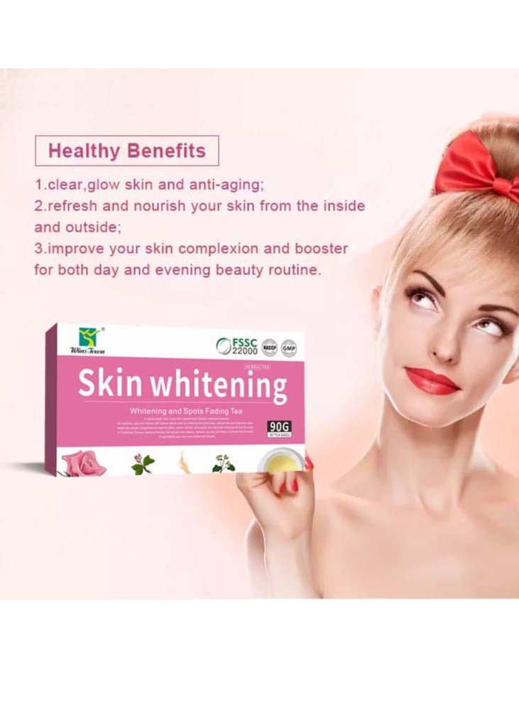 Wins Town Skin Whitening Herbal Tea,Whitening and Spots Fading Tea,Improve Endocrine, Acne Removal Beautifying,3g x 30 bags - Image 2