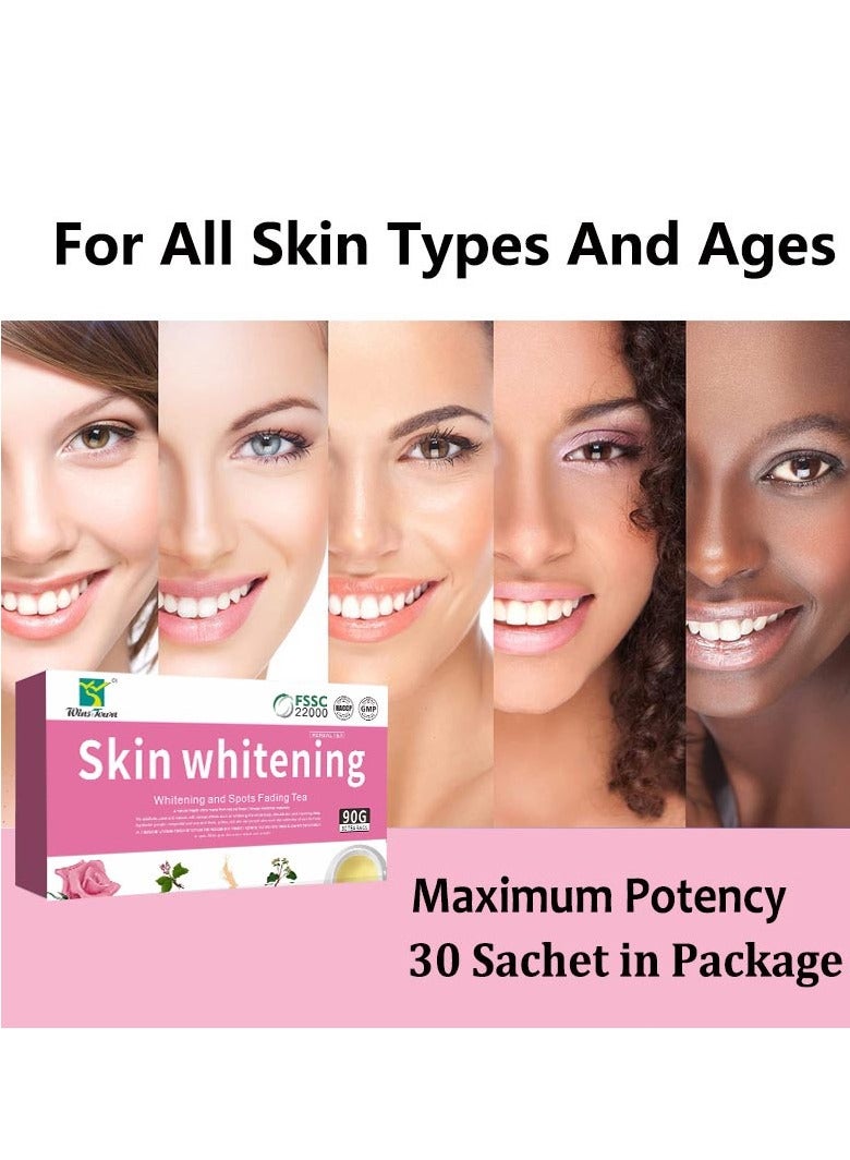Wins Town Skin Whitening Herbal Tea,Whitening and Spots Fading Tea,Improve Endocrine, Acne Removal Beautifying,3g x 30 bags - Image 3
