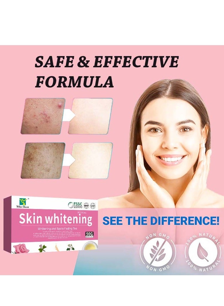 Wins Town Skin Whitening Herbal Tea,Whitening and Spots Fading Tea,Improve Endocrine, Acne Removal Beautifying,3g x 30 bags - Image 4