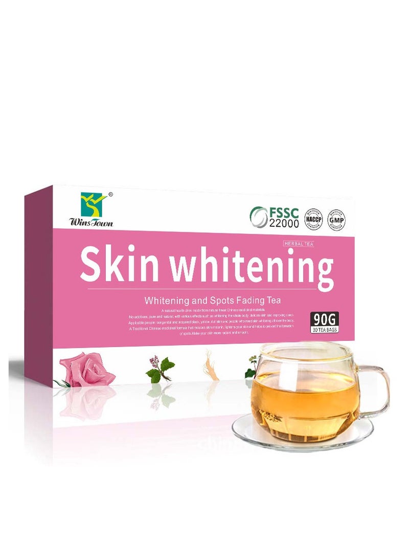 Skin Whitening Herbal Tea,Whitening and Spots Fading Tea,Improve Endocrine, Acne Removal Beautifying,3g x 30 bags