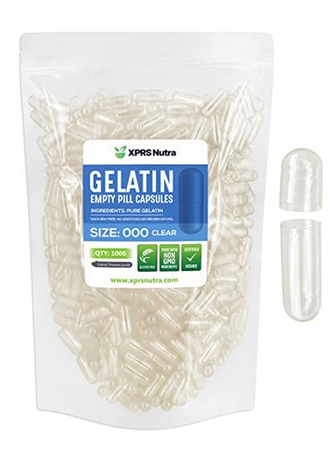 Size 000 Empty Capsules 1000 Count Empty Gelatin Capsules Empty Pill Capsules Diy Supplement Capsule Filling Fillable Color Gel Caps Pills Clear