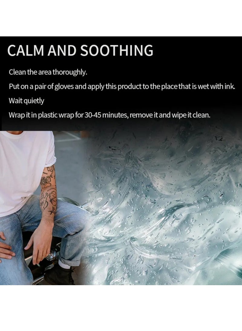 DERMFREE 100ml Tattoo Gel Tattoo Aftercare Gel Moisturizes Hydrates New Tattoos Revives Old Tattoos and Prevent Fading Daily Tattoo Healing Brightener Tattoo Lotion Color Enhancer Brightener Balm - Image 4