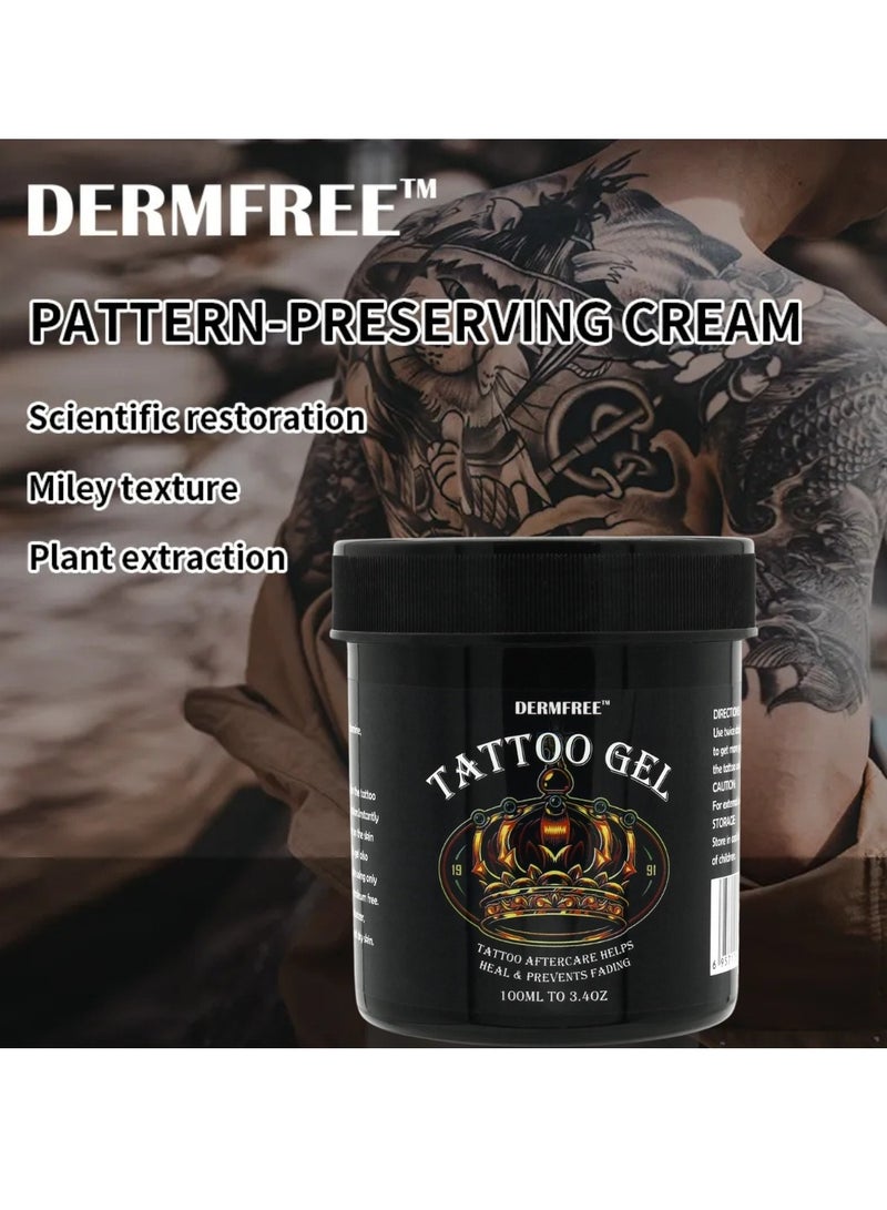 DERMFREE 100ml Tattoo Gel Tattoo Aftercare Gel Moisturizes Hydrates New Tattoos Revives Old Tattoos and Prevent Fading Daily Tattoo Healing Brightener Tattoo Lotion Color Enhancer Brightener Balm - Image 5