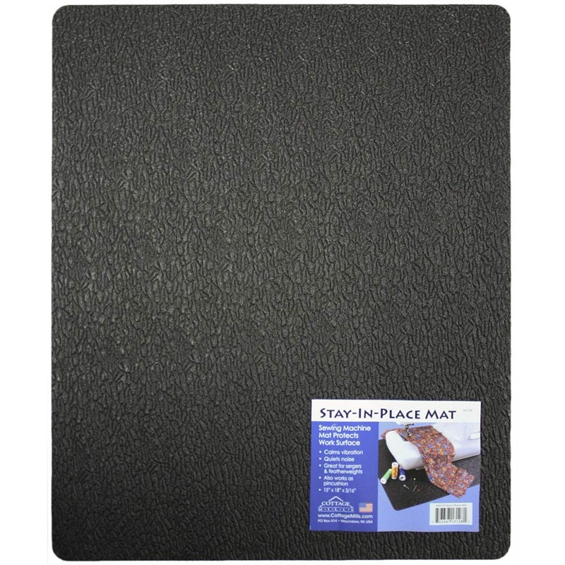 Cottage Mills StayInPlace Machine Mat  15 x 18  Calms Vibration and Dampens Noise Great for Sewing Machines and Sergers Made In USA Black