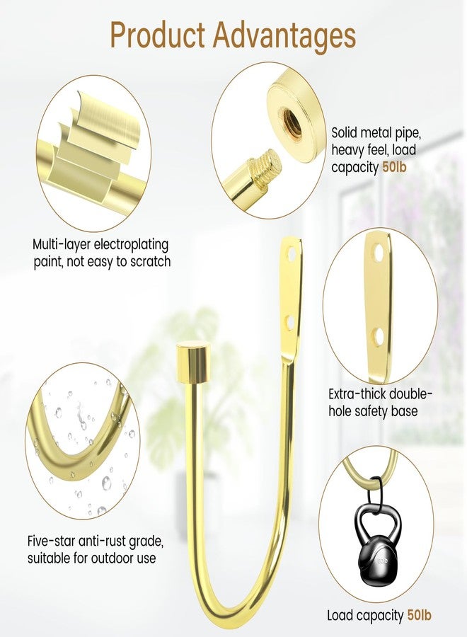 HIKMLK Curtain Holdbacks 2pcs, Handmade Metal Curtain Side Holders for Wall, Antique Brass Curtain Tieback Hook Pull Backs for Drapes Window Home Decoration - Image 4