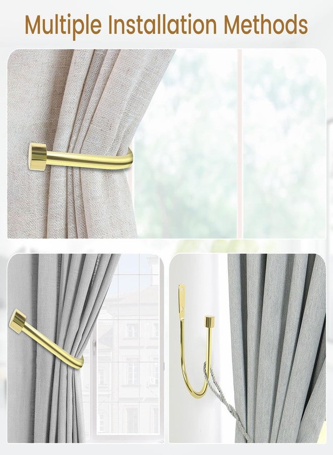 HIKMLK Curtain Holdbacks 2pcs, Handmade Metal Curtain Side Holders for Wall, Antique Brass Curtain Tieback Hook Pull Backs for Drapes Window Home Decoration - Image 3