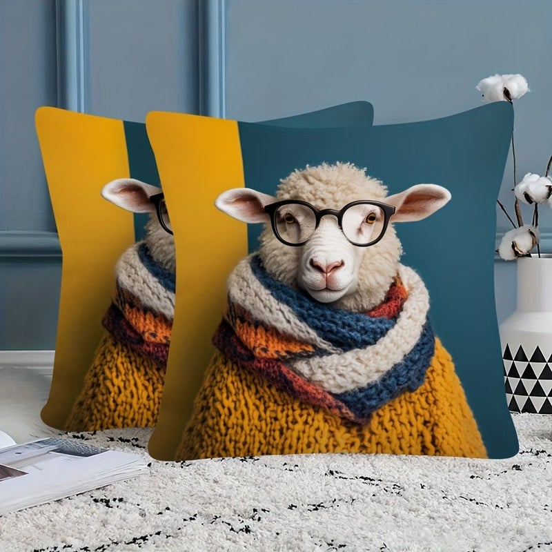 Two Sided Super Soft Plush Throw Pillow 18x18 Inch Sheep Design Couch Cushion Case - Image 4