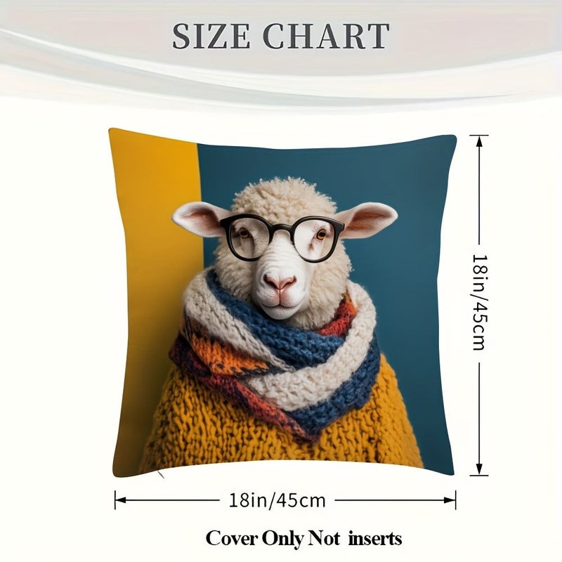 Two Sided Super Soft Plush Throw Pillow 18x18 Inch Sheep Design Couch Cushion Case - Image 3