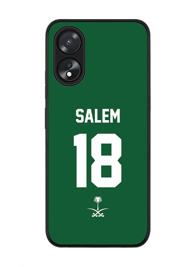 Stylizedd Rugged Black Edge case for Oppo A18 / Oppo A38,Slim fit Flexible Cover - Football Team - Saudi Arabia, Player Name - Salem - Image 1