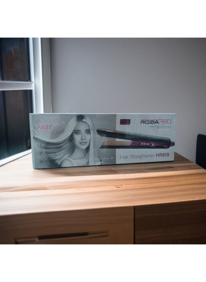 روزيابرو سيراميك فرد الشعر ROZIA PRO HR-819 – نعومة فائقة وحرارة تصل حتى 950 درجة - Image 1