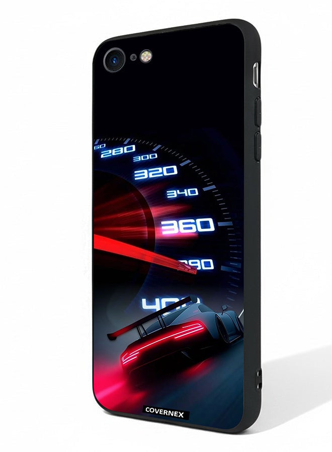Covernex Apple iPhone 7 Protective Case Cover Printed Featuring High Speed Dashboard Neon Racing Speedometer - Image 1