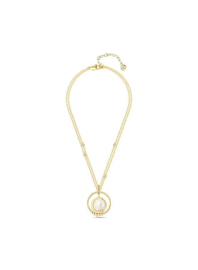 شيروتي 1881 Eclipse Circle Gold MOP Necklace for Women
