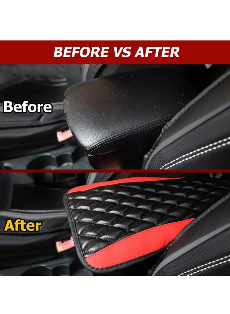 Car Center Console Cushion Pad Universal Leather Waterproof Auto Armrest Seat Box Cover Protector Pads Interior Car Decor Accessories Fit for Most Cars Vehicles SUVs - Image 2
