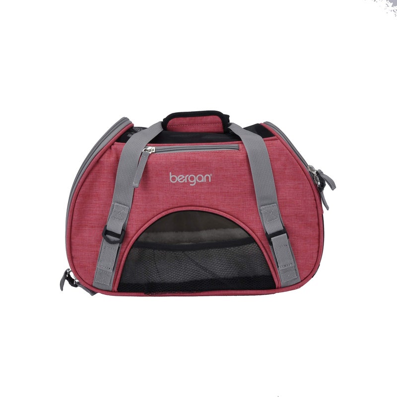Bergan Coastal Pet Bergan Comfort Carrier - Breathable Travel Carrier for Dogs & Cats - Heather Berry, 16" x 8" x 11" - Image 1