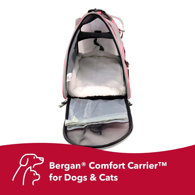 Bergan Coastal Pet Bergan Comfort Carrier - Breathable Travel Carrier for Dogs & Cats - Heather Berry, 16" x 8" x 11" - Image 2