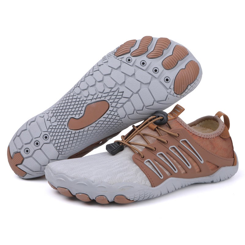 Generic Cross-border Outdoor Tracing Shoes Mens and Womens Wading Shoes Five-finger Beach Swimming Shoes Fitness Yoga Sports Hiking Shoes A-818 gray brown