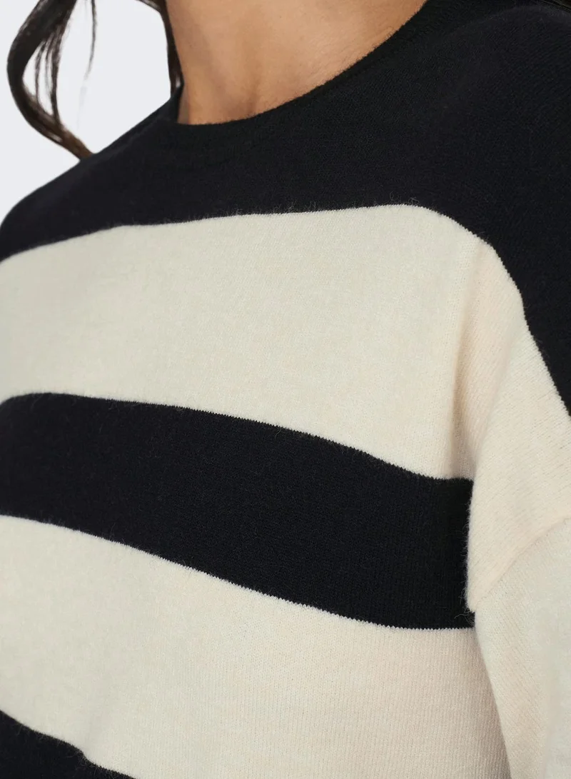 ONLY Color Block Crop Sweater