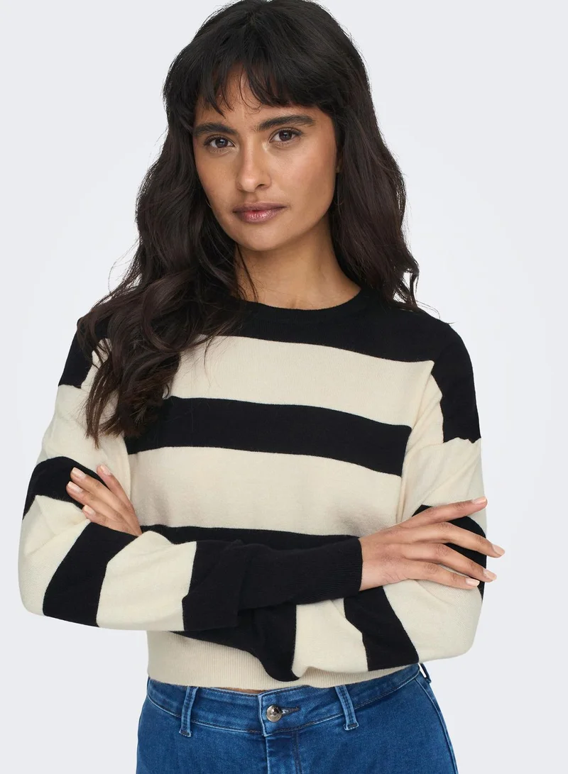ONLY Color Block Crop Sweater