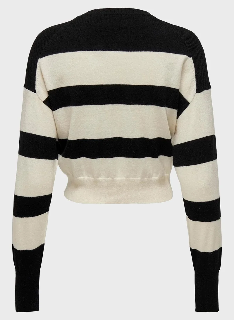 ONLY Color Block Crop Sweater