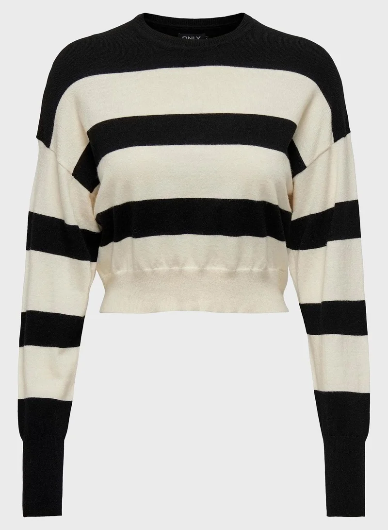 ONLY Color Block Crop Sweater