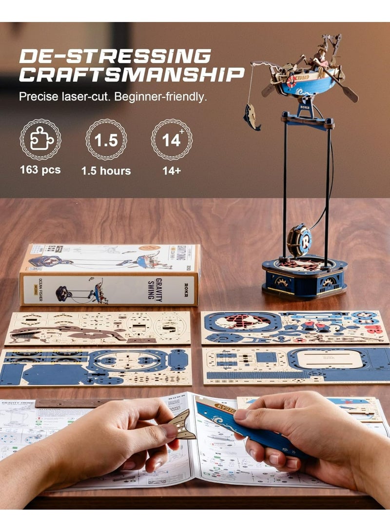 ROBOTIME ROKR Ocean Fisher Pendulum Balance Toy 3D Puzzle MCD02, Perfect for Home Decor & Creative Gift, Ideal for Bedroom, Kitchen, or Living Room, Festive Home Accent, Detailed Craftsmanship - Image 4