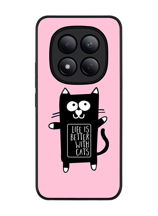 For Xiaomi Redmi Note 15 Pro 4G Case,Slim fit Camera Protection, Shockproof Thin Phone cover  - Life is better with cats