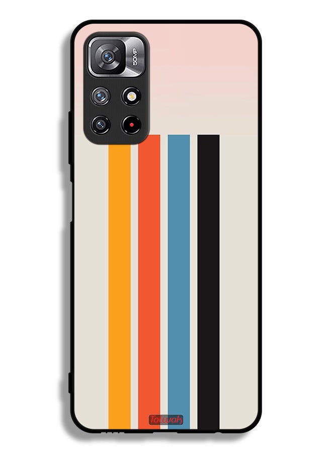 Tolwak Xiaomi Redmi Note 11S Protective Case Cover Straight Lines Pattern - Image 2