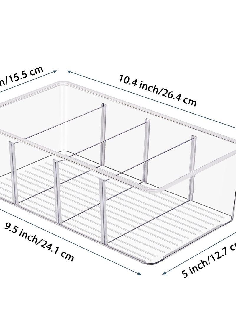 Excefore حاويات تخزين الطعام، حاويات بلاستيكية شفافة للتخزين للمخزن، المطبخ، الثلاجة، وتنظيم الخزائن، حامل ذو قسمين للعبوات، الوجبات الخفيفة، الأكياس - Image 2