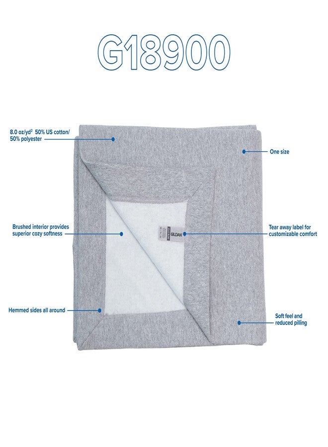 Gildan Heavy Blend Fleece Blanket, Style G18900, Black, 50" x 60" - Image 2