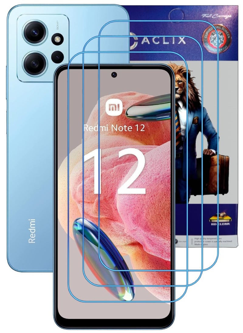 ACLIX 3 Pieces Antistatic ESD Dustproof Premium Quality High Definition Clear Tempered Glass Screen Protector Designed For Xiaomi Redmi Note 12 - Image 1