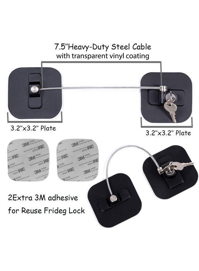 BAOWEIJD Refrigerator Lock,Fridge Lock with Keys,Freezer Lock and Refrigerator Lock for Child Proof,1Pack Black Fridge Lock - Image 3