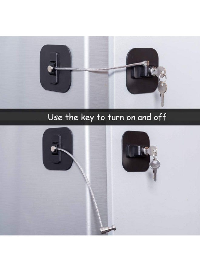 BAOWEIJD Refrigerator Lock,Fridge Lock with Keys,Freezer Lock and Refrigerator Lock for Child Proof,1Pack Black Fridge Lock - Image 1