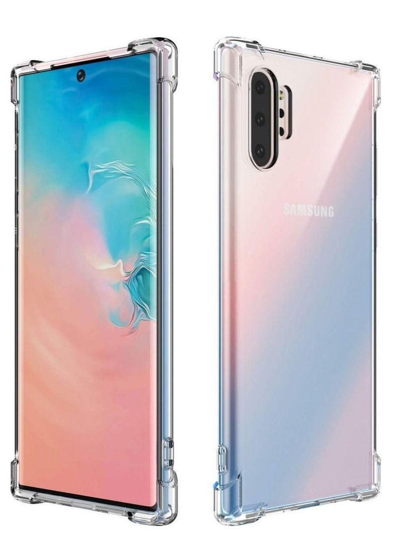 شيزي جراب واقٍ من الكريستال النحيف الناعم من السيليكون مزود بمصدات زاوية لهاتف Samsung Galaxy Note 10 Pro شفاف - Image 2