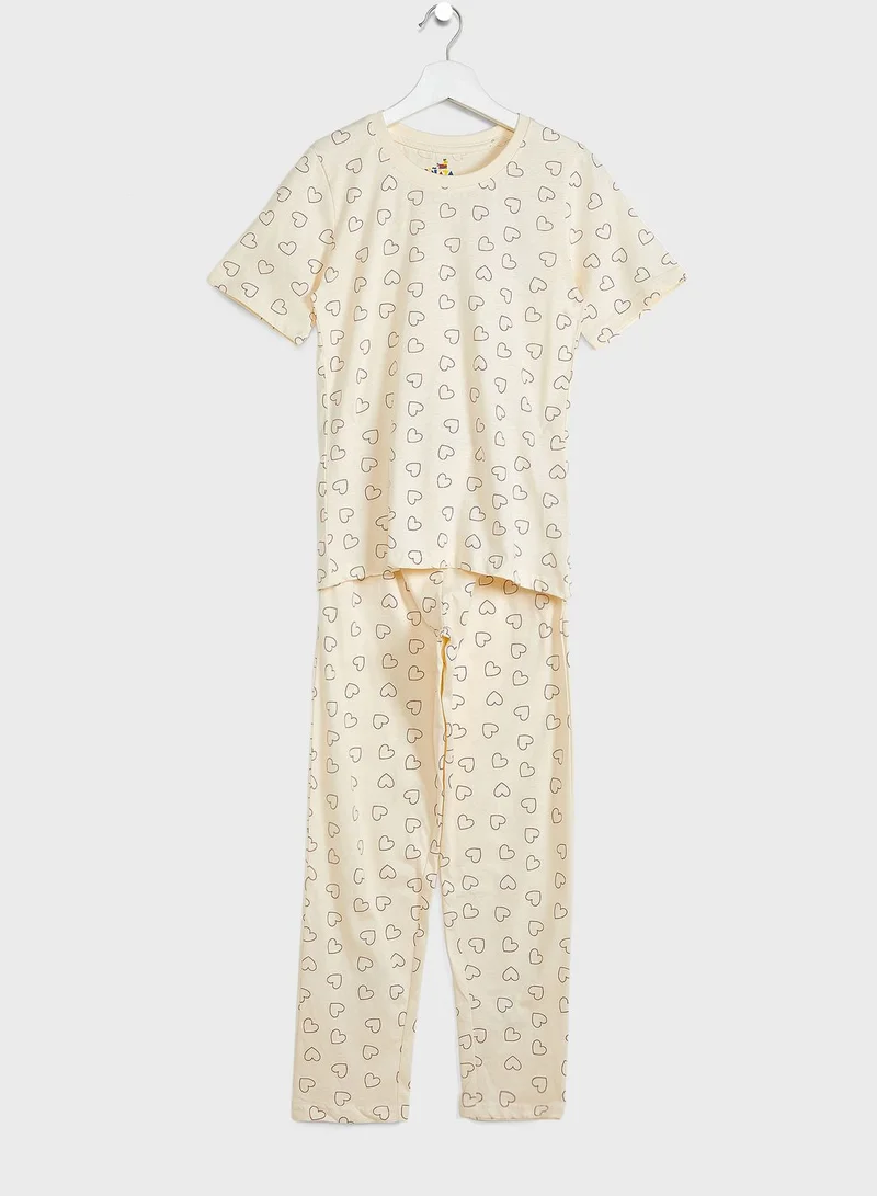 Pinata Love Heart Printed Aop Pj Set