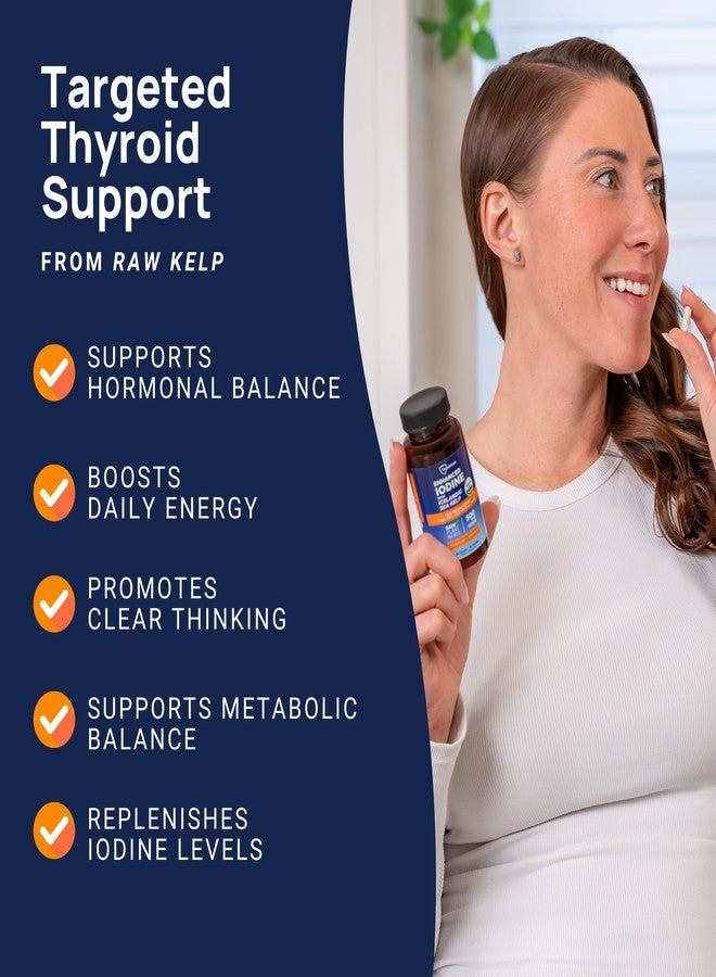 ThyroShield Iodine Supplement – 500 mcg Pure, Raw Form Whole Food Iodine, Potassium Iodide, Icelandic Sea Kelp & Trace Minerals – Daily Thyroid Support for Energy, Metabolism, Vegan – 60 Capsules - Image 3