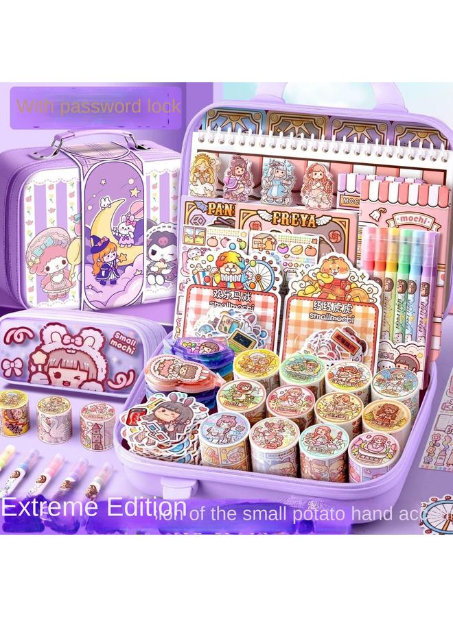 Bluejw Yuan Yi Xiao Ma Shu Hand Account Tape Sticker Suit Hand Account Full Set Of Material Tools Material Match Girl's New Style - Image 4