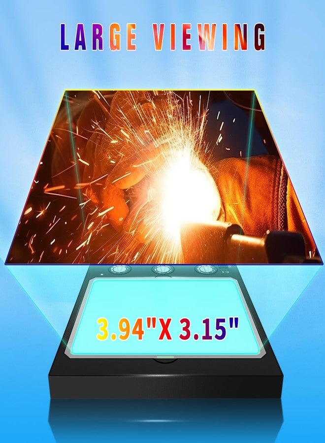 TRQWH Welding Lens Auto Darkening Welding Helmet Lens True Color Technology with 4 Arc Sensor Ajustable Shade Range 4/5-13 Automatic LCD Lens Dimming Shade Filter 4.49x5.24in Auto Welding Lens - Image 2