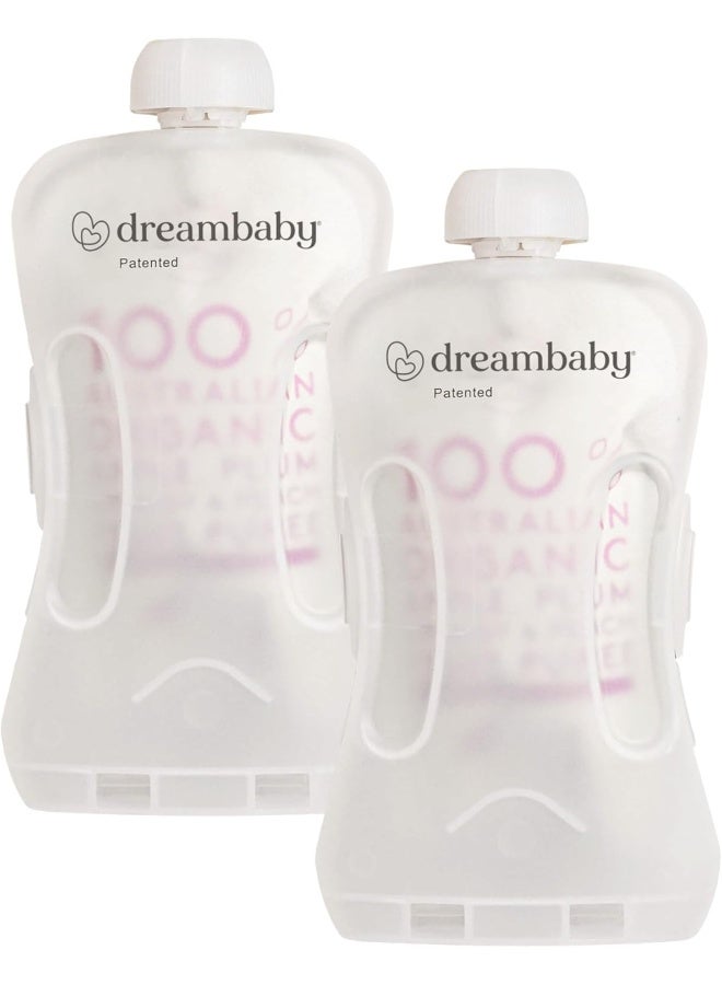 دريم بيبي Dreambaby Pouch Pal Self Feeding Baby Food Pouch Holder - No Squeeze, No Spill, No Mess Reusable Container for Baby Led Weaning - 2 Pack - Image 1