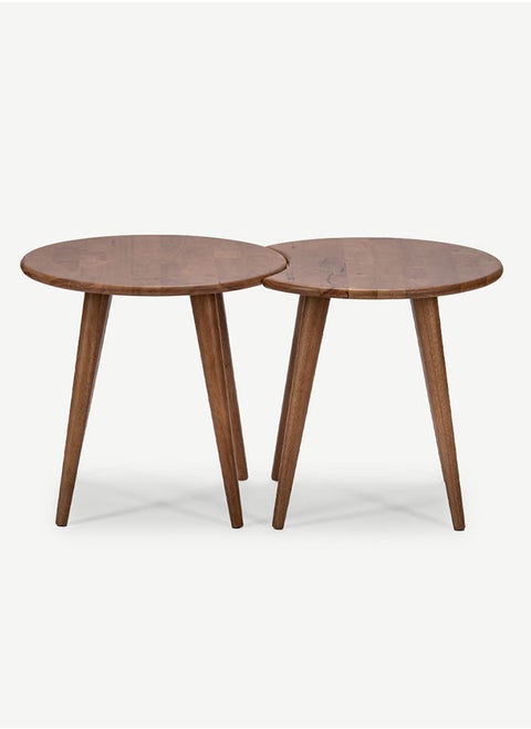Luana Centre Nest of 2 Tables Walnut