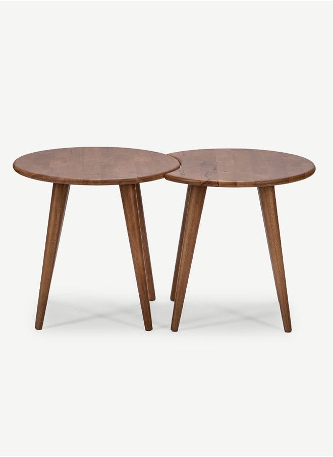 Luana Centre Nest of 2 Tables Walnut