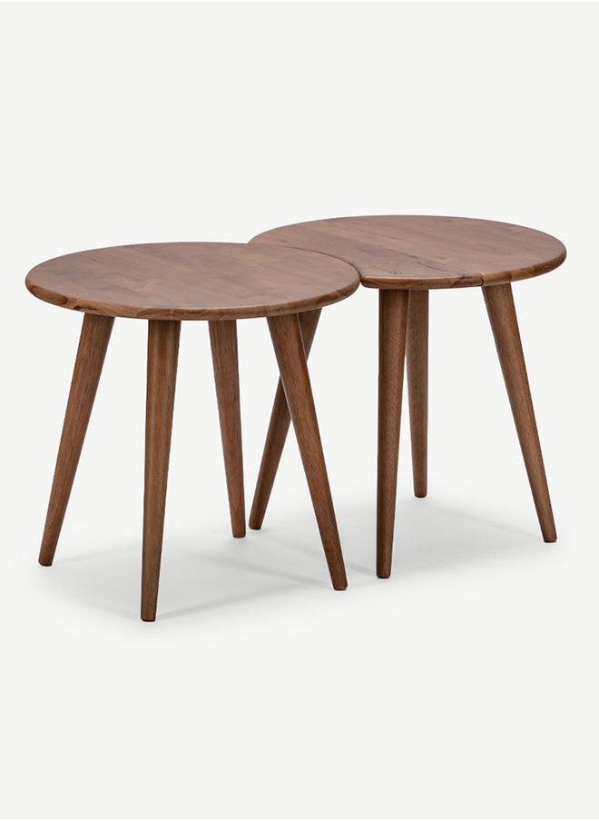 Luana Centre Nest of 2 Tables Walnut