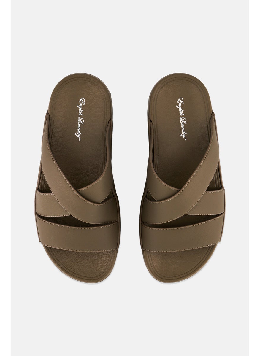 English Laundry Men Slip On Arabic Sandals, Dark Khaki  - Image 3
