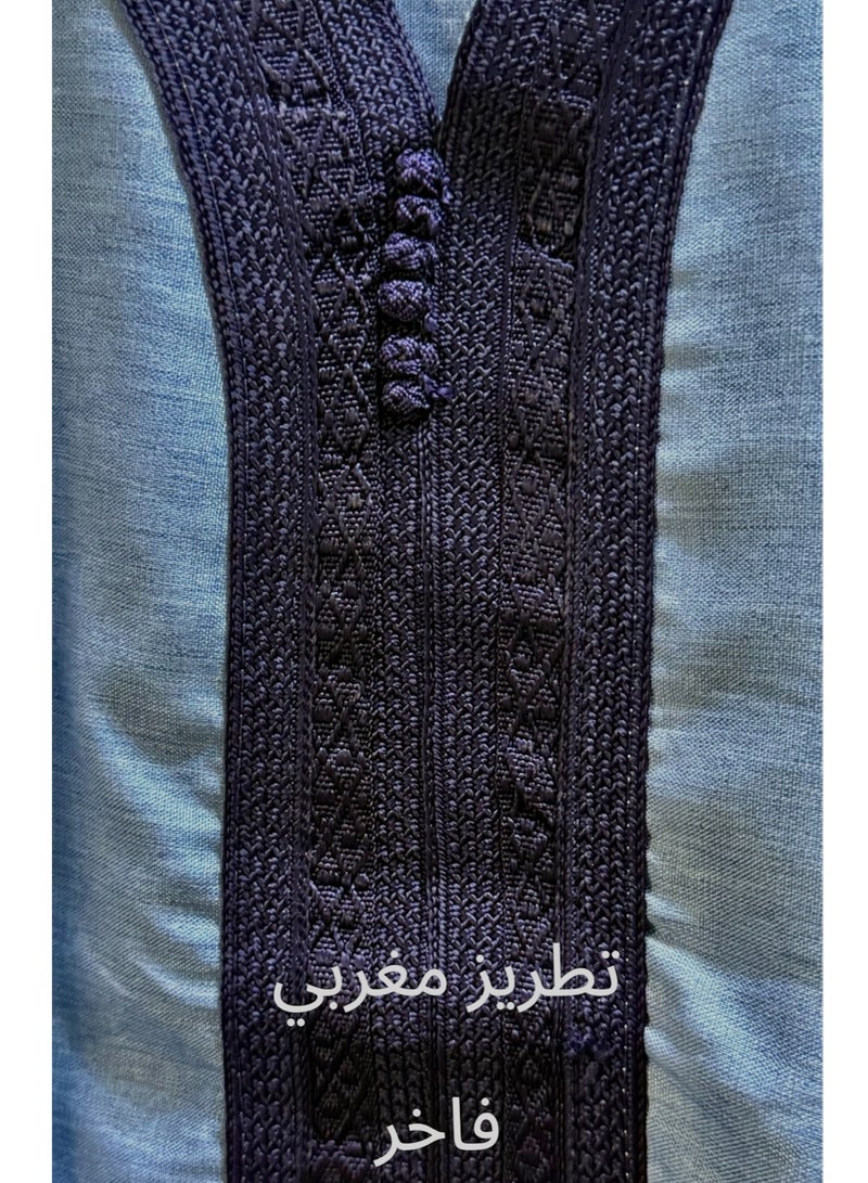 Men's Shirt, Nightgown, Moroccan Robe, Comfortable Men's Gifts Luxury Men's House Robe for Comfort Moroccan Shirt, Men's Summer Shirt, Short Sleeve Shirt, Men's Robe Comfortable Men's Gifts - Image 2