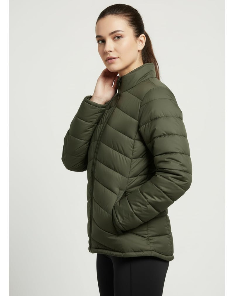 FYLTR Women's Puffer Jacket Stand alone collar, Olive, S - Image 2