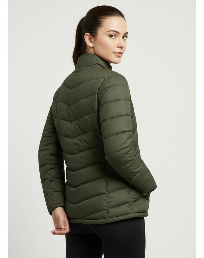 FYLTR Women's Puffer Jacket Stand alone collar, Olive, S - Image 3