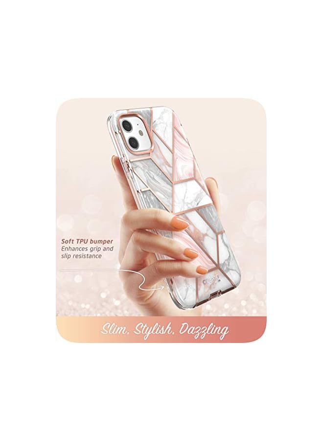 I-blason حافظة Cosmo Series لهاتف iPhone 11 (إصدار 2019)، حافظة حماية كاملة الجسم رفيعة وأنيقة مع واقي شاشة مدمج، رخامي، 6.1 بوصة - Image 2
